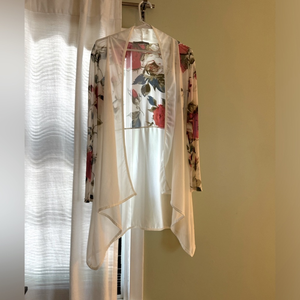Sheer flowered silky cover wrap.